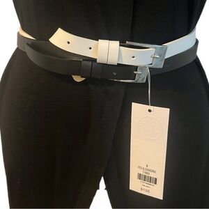 Per Se by Carlisle Black and White Leather Belts, NWT